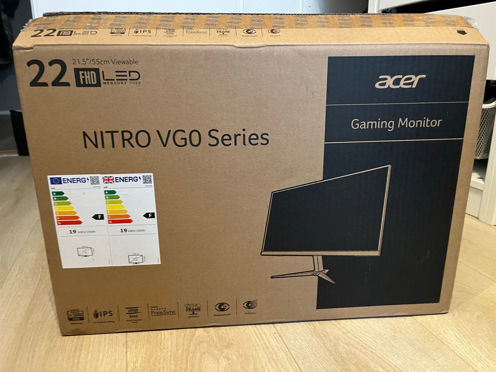 Acer Nitro VG220Qbmiix Gaming Monitor - Zo goed als nieuw, Computers en Software, Monitoren, IPS, Full HD, Zo goed als nieuw, Ophalen