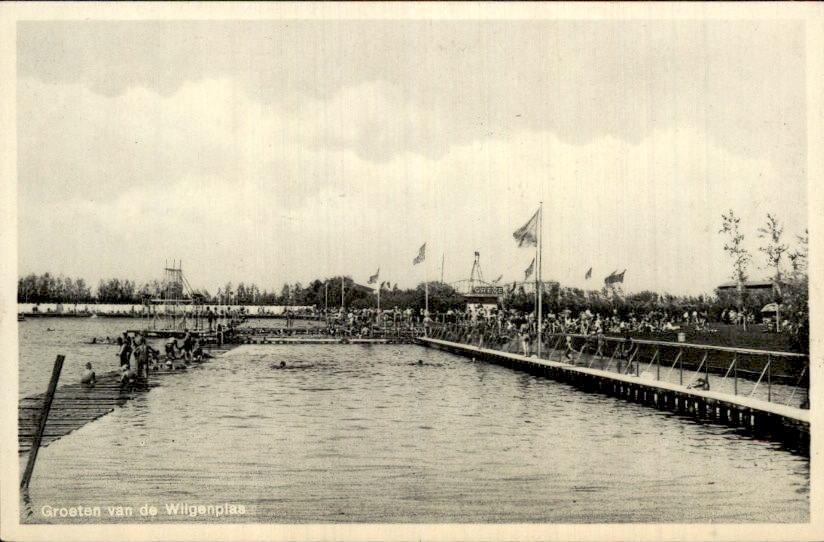 Rotterdam - Wilgenplas - Groeten van, Ophalen of Verzenden, 1920 tot 1940, Gelopen, Zuid-Holland