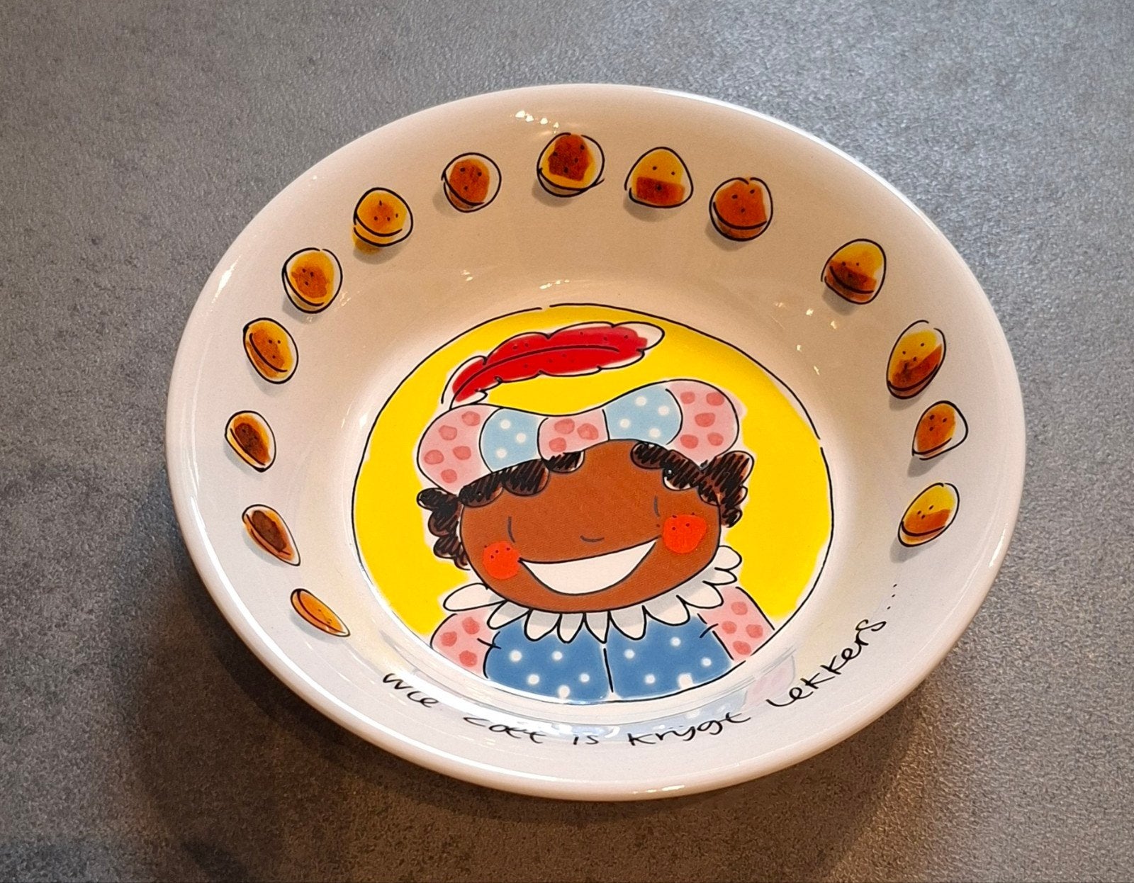 Sinterklaas schaaltje met Zwarte Piet en pepernoten, Ophalen of Verzenden, Aardewerk, Blond Amsterdam, Schaal of Schalen