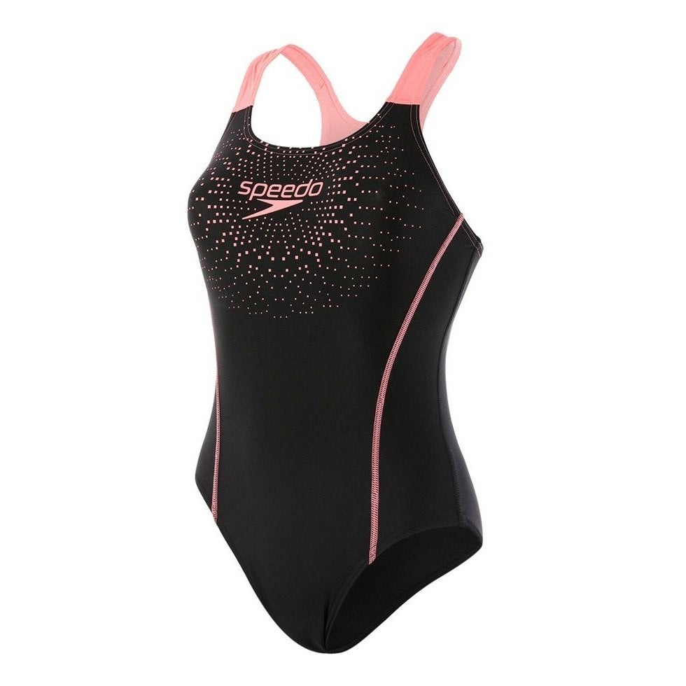 Nieuw Speedo W Sports Logo E10 Medalist badpak Black Pink, Zwart, Info@allsport-group.com, All Sport NV, Nieuw