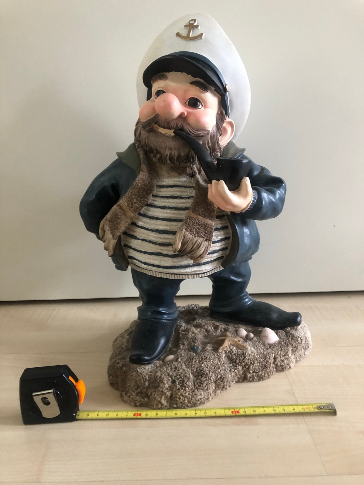 Decoratief beeld zeeman met pijp, Gebruikt, Meerkleurig, Overige materialen, Overige stijlen