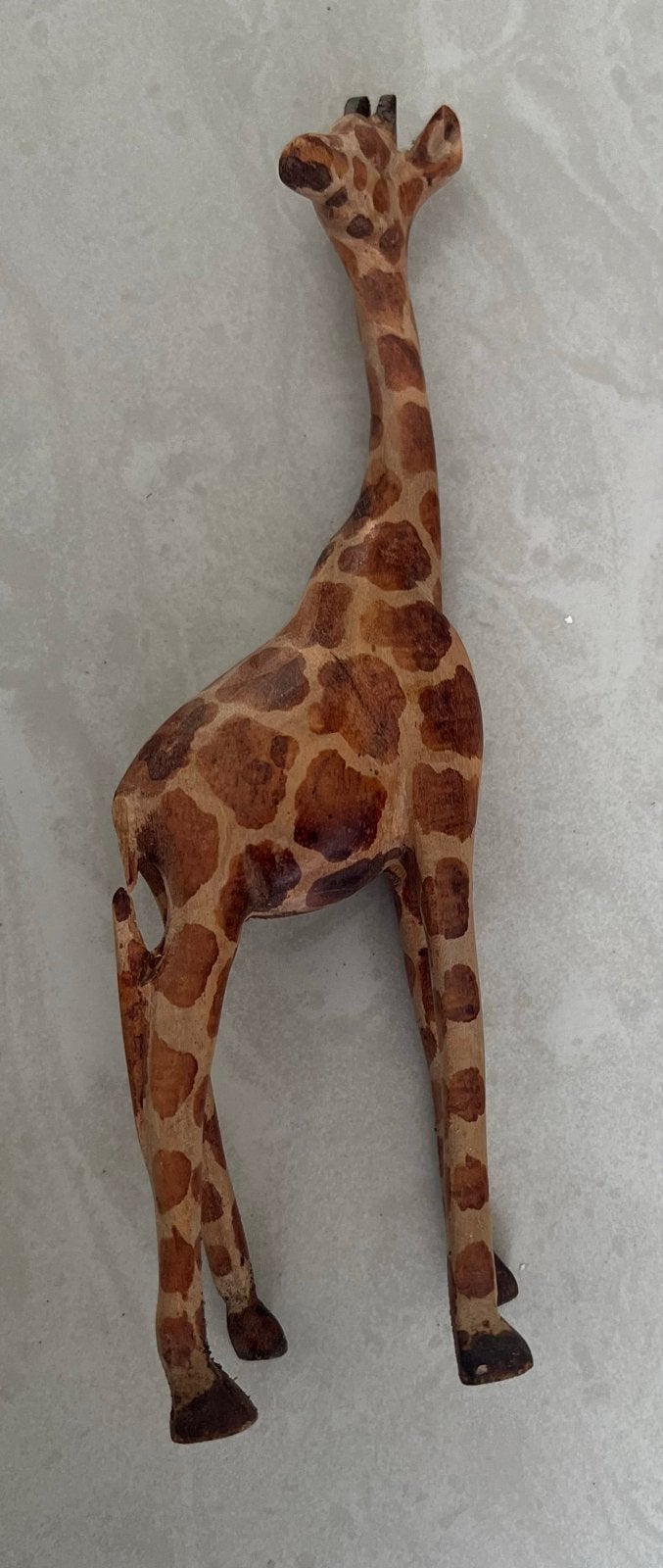 Houten Giraffe Beeldje - Handgesneden Decoratie, Ophalen of Verzenden, Zo goed als nieuw
