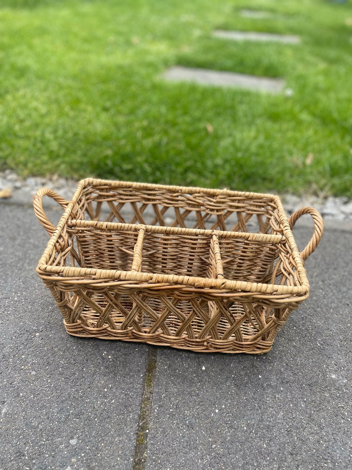 Rivièra Maison Rustic Rattan Couvert Basket Square, Ophalen, Gebruikt, Gevlochten, Mand