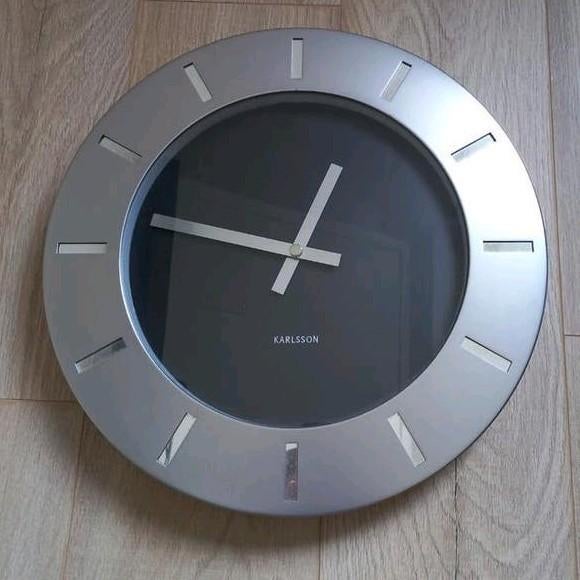 Wandklok 40 cm diameter, Ophalen, Zo goed als nieuw, Analoog, Wandklok