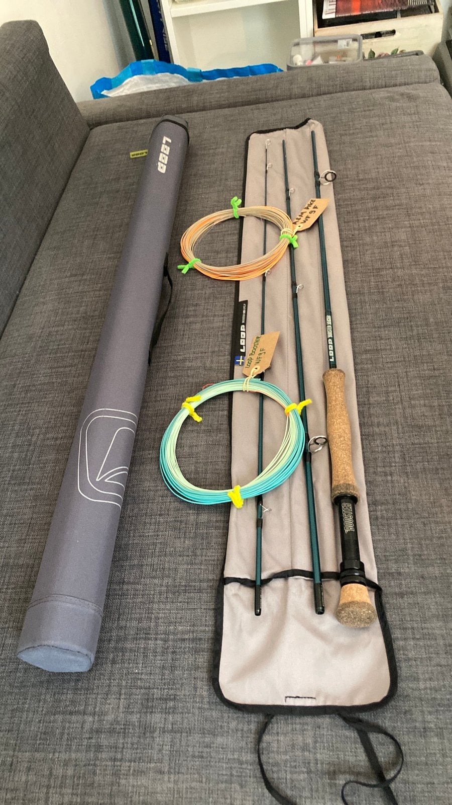 Loop Booster 9# vliegenhengel met bijpassende vliegenlijnen, Watersport en Boten, Ophalen, Zo goed als nieuw, Werphengel