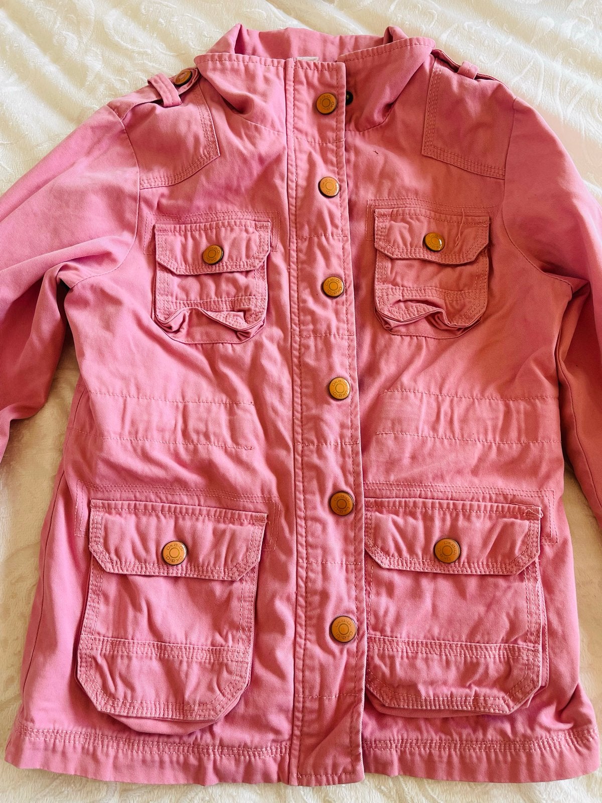 Roze Okaidi jas met sterrenprint -, Kinderen en Baby's, Ophalen of Verzenden, Zo goed als nieuw