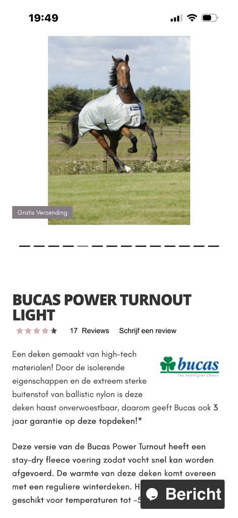 Bucas turnout staydry 50 gram, Ophalen of Verzenden, Zo goed als nieuw