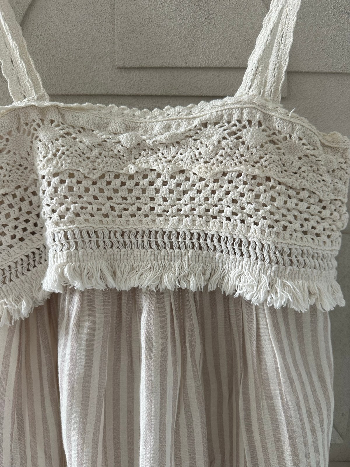 Zara gehaakte top gestreepte jurk maat XS, Beige, Ophalen of Verzenden, Zo goed als nieuw, Maat 34 (XS) of kleiner