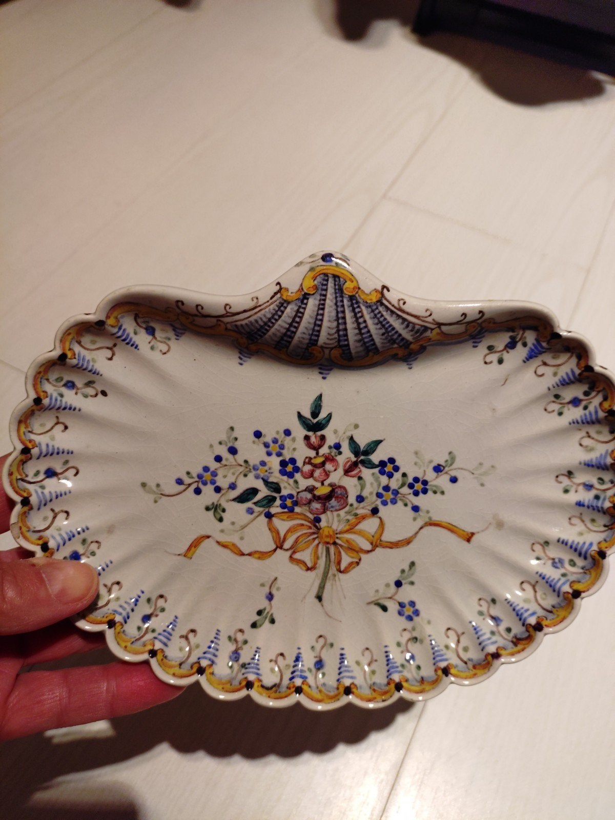 Vintage handgeschilderd schaaltje, Royal Minton Portugal, Antiek en Kunst, Ophalen of Verzenden