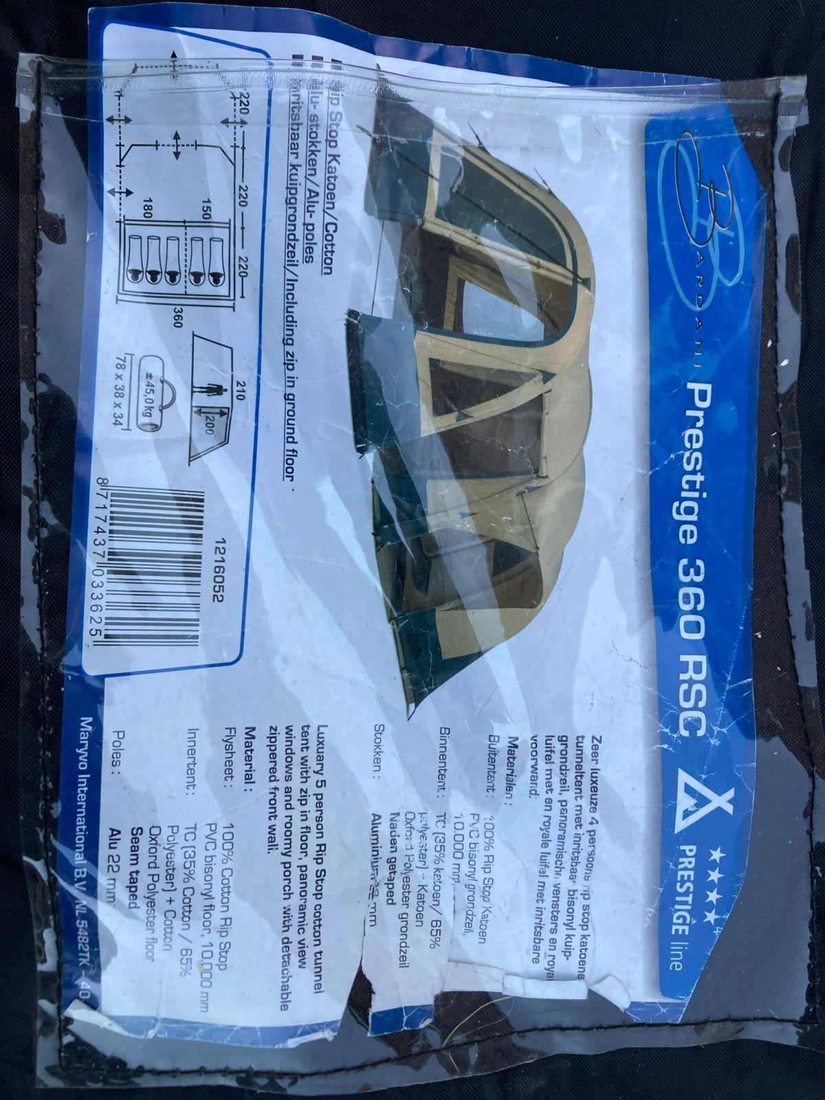 Bardani Prestige 360 ruime tent, Ophalen, Zo goed als nieuw