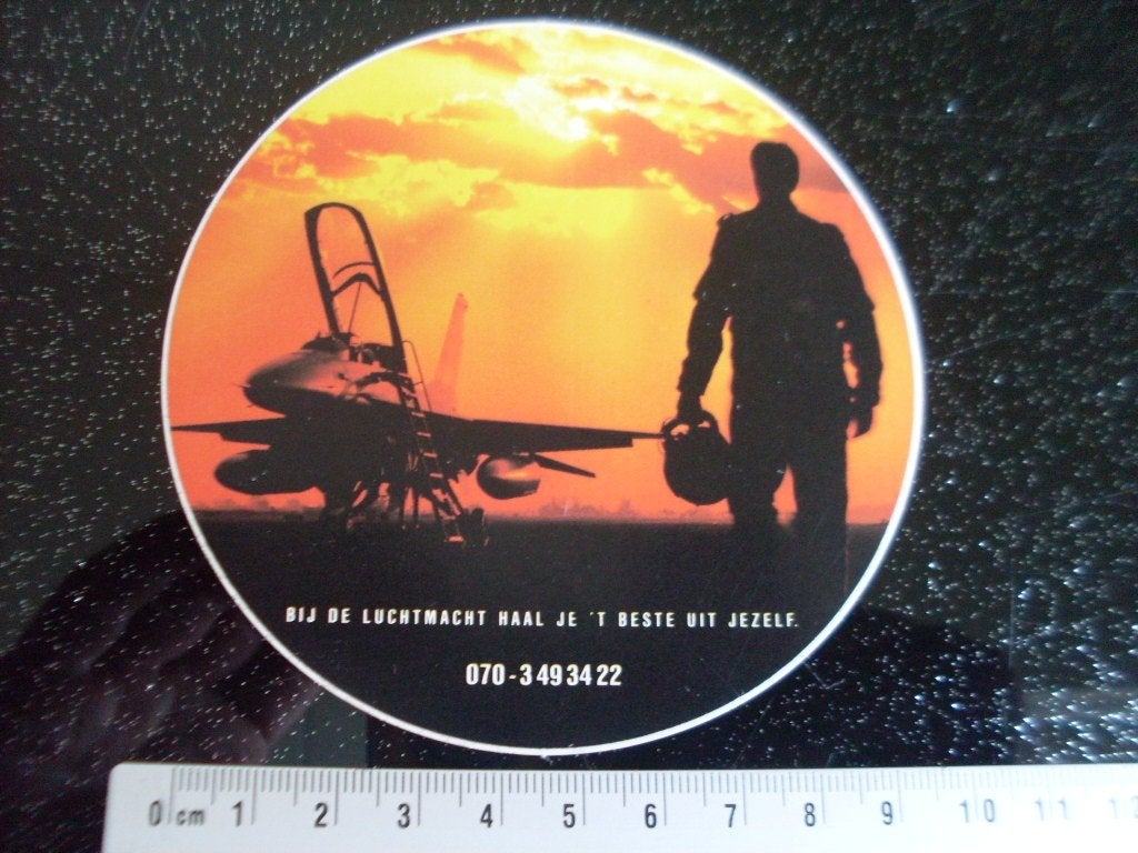 sticker bij de luchtmacht haal je 't beste uit jezelf, Verzamelen, Ophalen of Verzenden, Zo goed als nieuw, Bedrijf of Vereniging