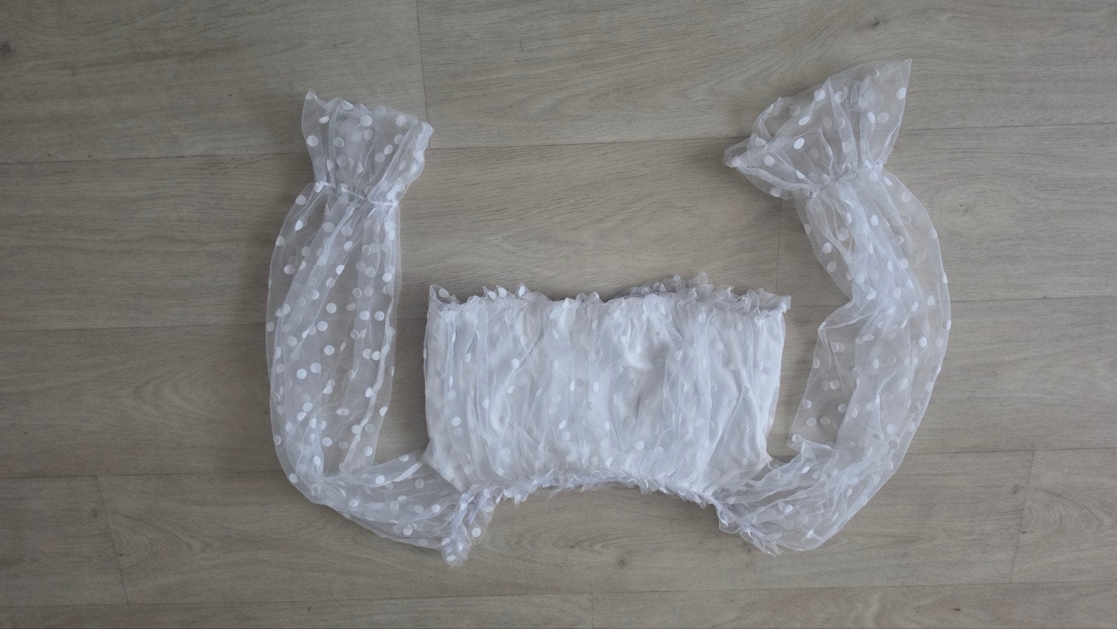 Shein elegante witte top met stippen maat 38, Maat 38/40 (M), Wit, Ophalen of Verzenden, Zo goed als nieuw
