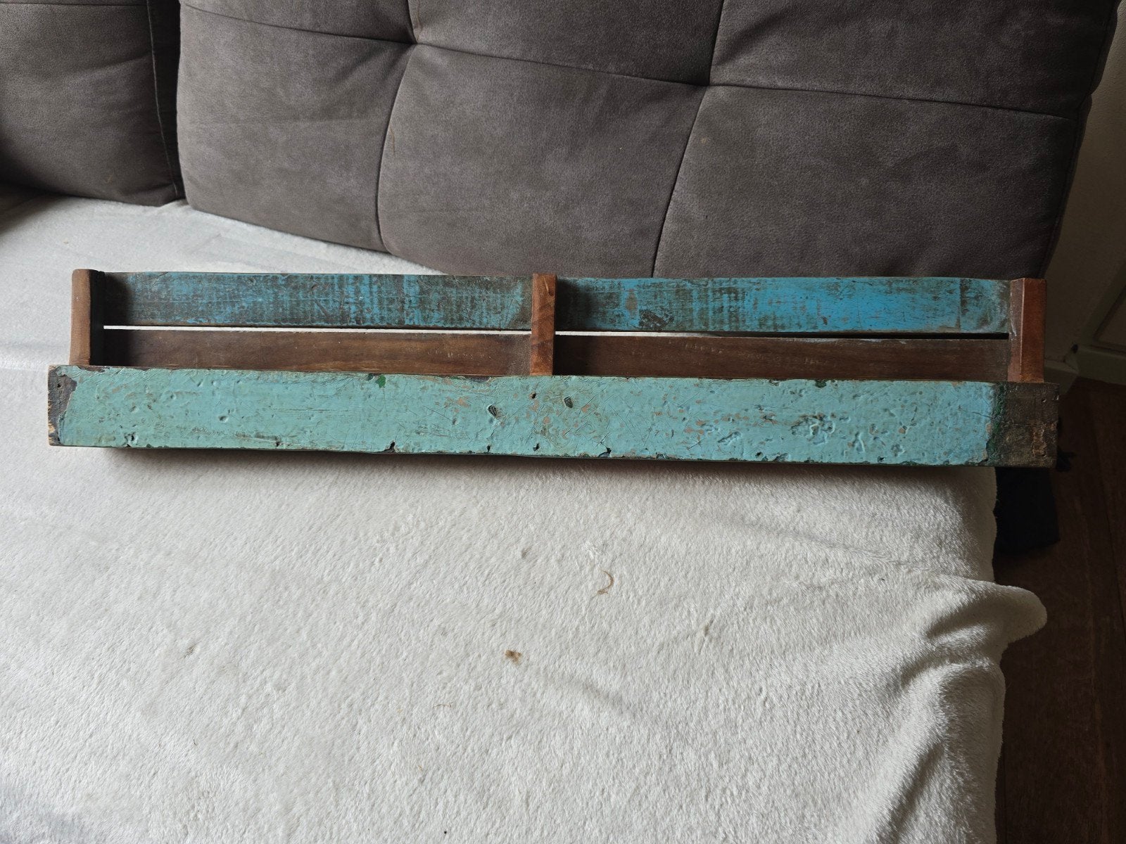 Vintage houten tijdschriftenrek / plankje, Ophalen, Gebruikt
