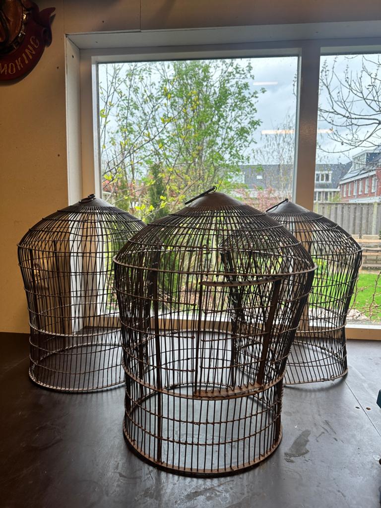 3 oude vogelhuisjes, Ophalen