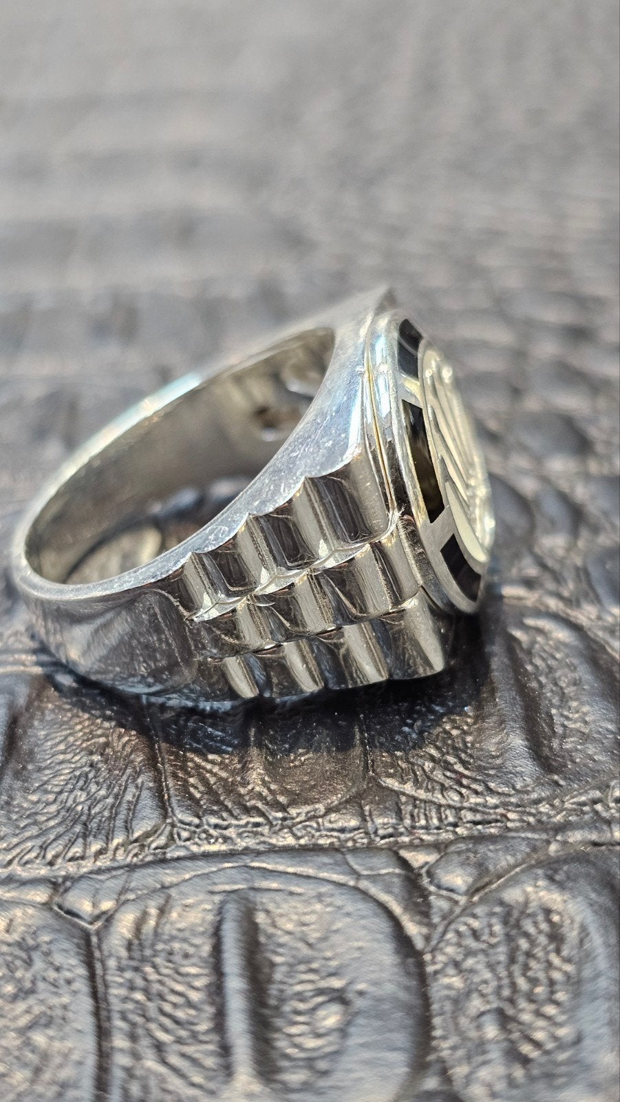Prachtige Kroon zilver ring, Heer, Nieuw, Ophalen of Verzenden, Zilver