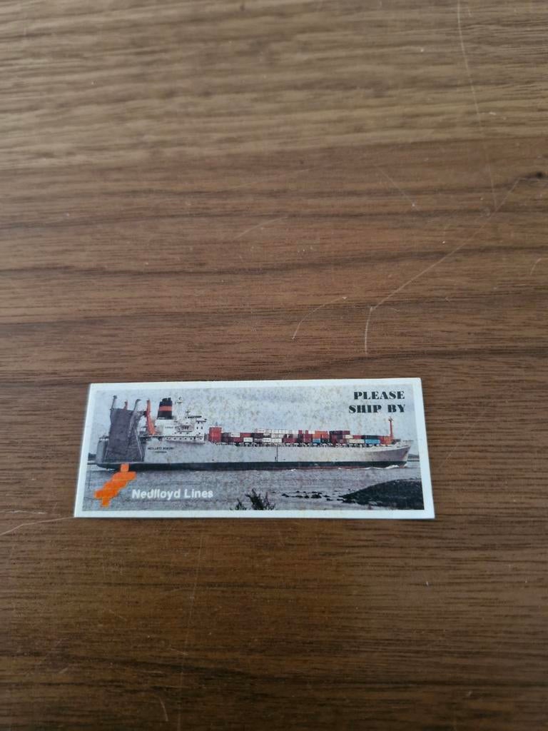 7197 Vintage Nedlloyd Lines Sticker - 'Please Ship By', Verzamelen, Ophalen of Verzenden, Gebruikt