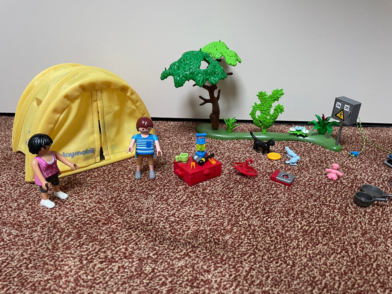 Playmobil tent - kampeer set, Ophalen of Verzenden, Zo goed als nieuw