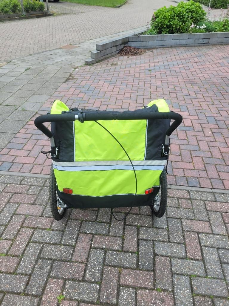 Kinderfietskar - Geel/Zwart, Fietsen en Brommers, Fietsaccessoires | Aanhangers en Karren, Ophalen, Gebruikt, Bagagekar, Opvouwbaar