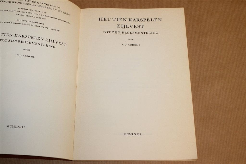 Het Tien Karspelen Zijlvest — Gronings Waterschap, 1963, Ophalen of Verzenden, Gelezen