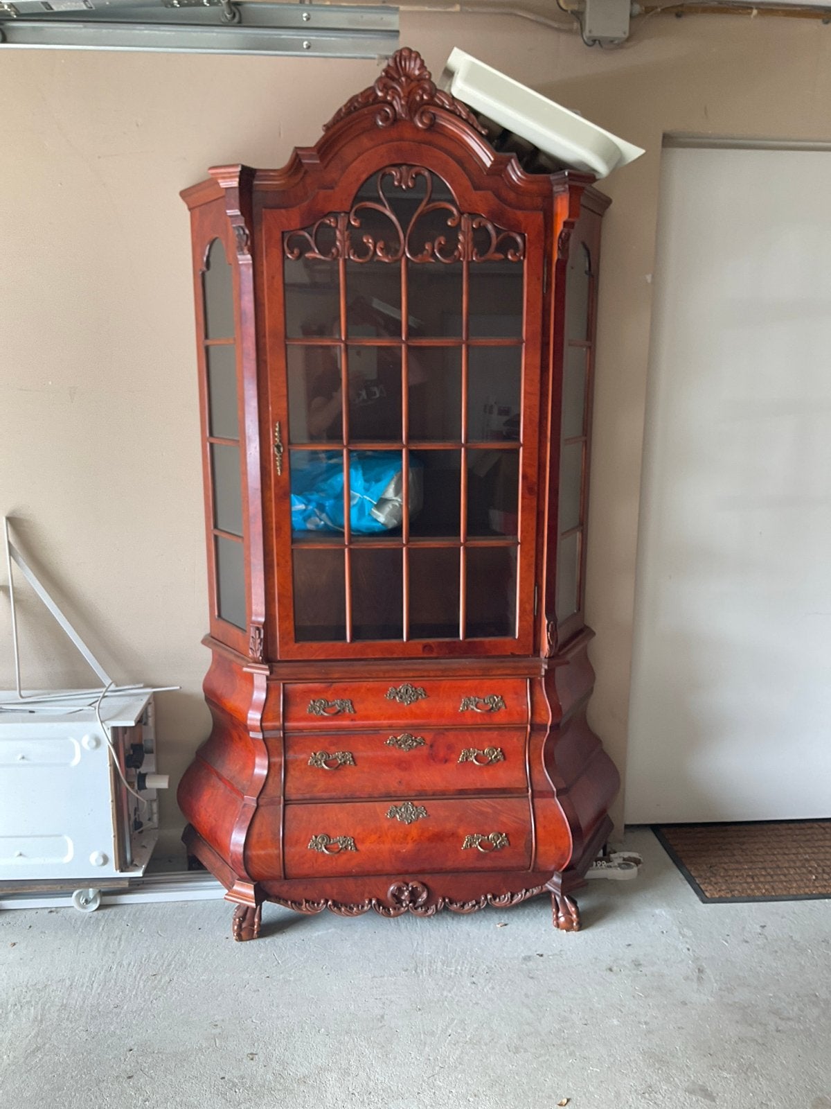 Antieke vitrinekast met lades - Klassiek design, Ophalen of Verzenden