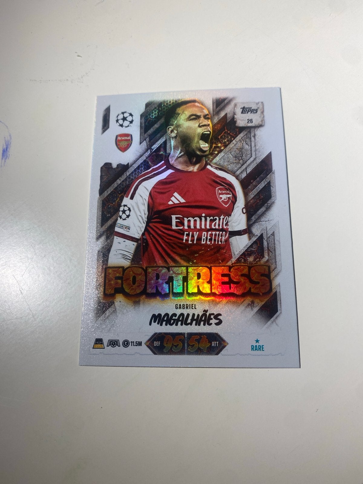 Topps Match Attax Gabriel Magalhães Voetbalkaart + Sleeve, Verzamelen, Ophalen of Verzenden, Zo goed als nieuw, Buitenlandse clubs