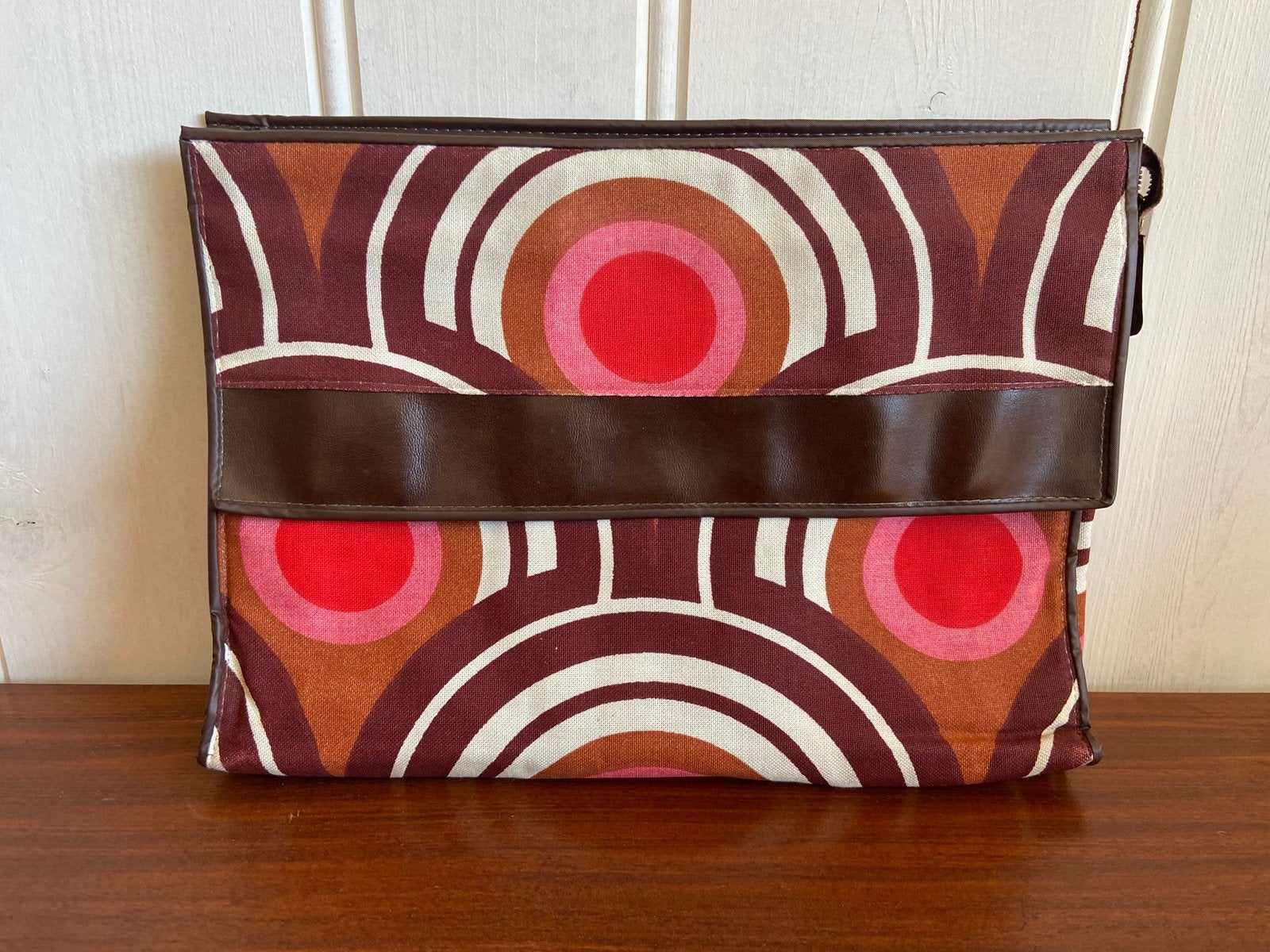 Vintage toilettas origineel jaren 70 retro print make-up tas, Ophalen, Overige kleuren, Zo goed als nieuw, Nvt