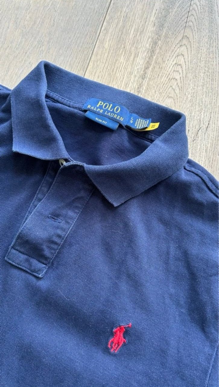 Ralph Lauren Polo Shirt - Slim Fit - Maat L, Kleding | Heren, Ophalen of Verzenden, Gedragen, Maat 52/54 (L), Blauw