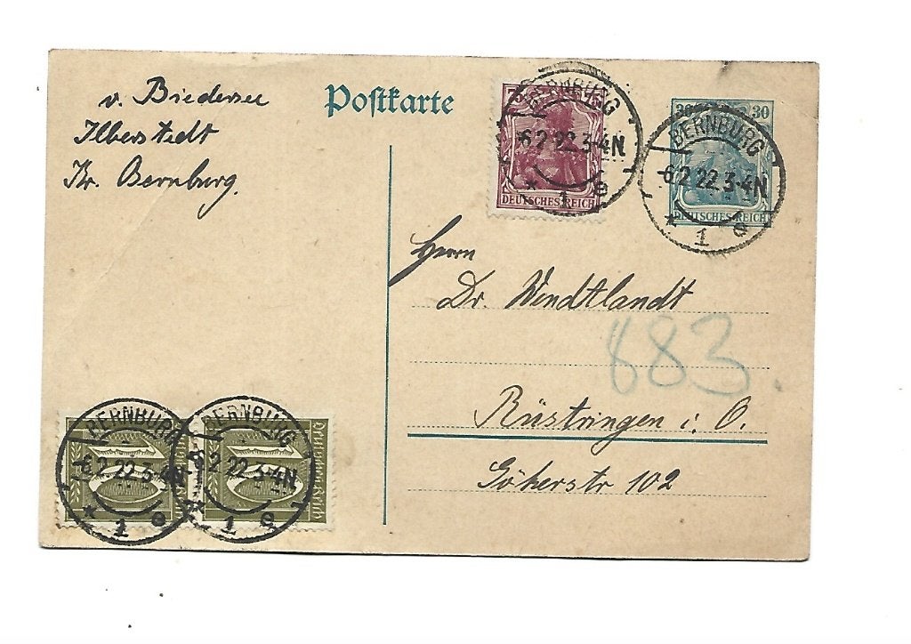 Duitsland -Briefkaart, Verzenden, Briefkaart