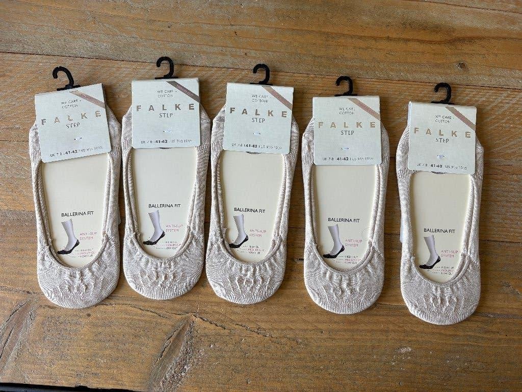 5 x Falke step 41-42 ballerina fit medium cut footies beige, Sokken en Kniesokken, Beige, Nieuw, Maat 39 t/m 42