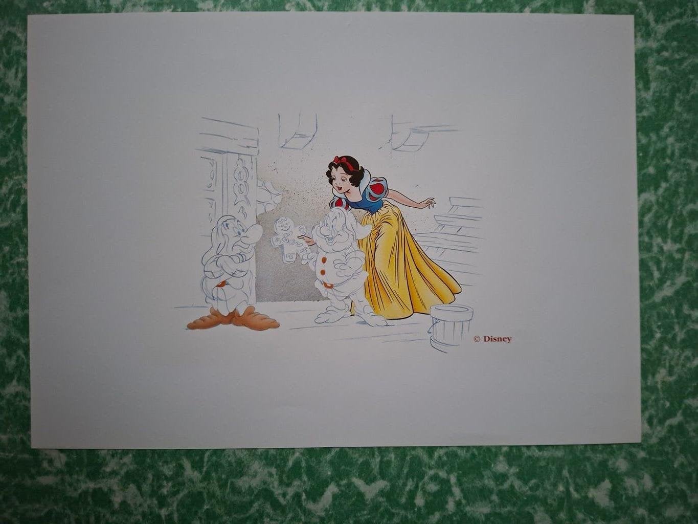 tekening Disney Sneeuwwitje en de zeven Dwergen.., Verzamelen, Ophalen of Verzenden, Sneeuwwitje of Doornroosje, Zo goed als nieuw