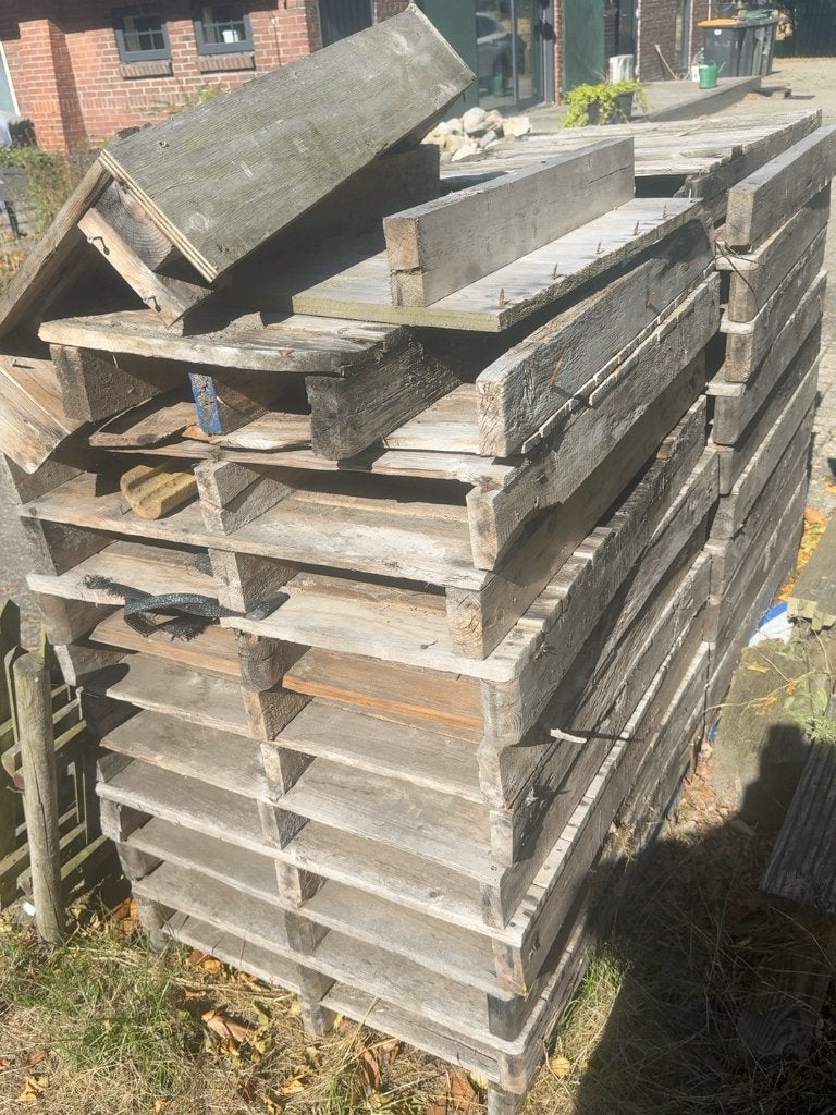 Partij houten pallets – diverse maten – bieden, Ophalen, Gebruikt, Minder dan 25 mm, Pallet