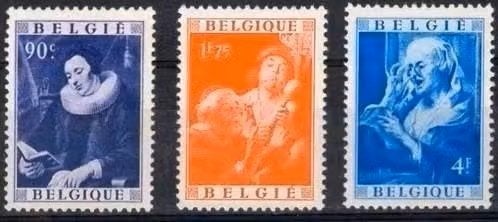 Belgie 1949 - OBP 792-794 - Schilderijen J. Jordaens, Ophalen of Verzenden, Postfris, Postfris, Kunst