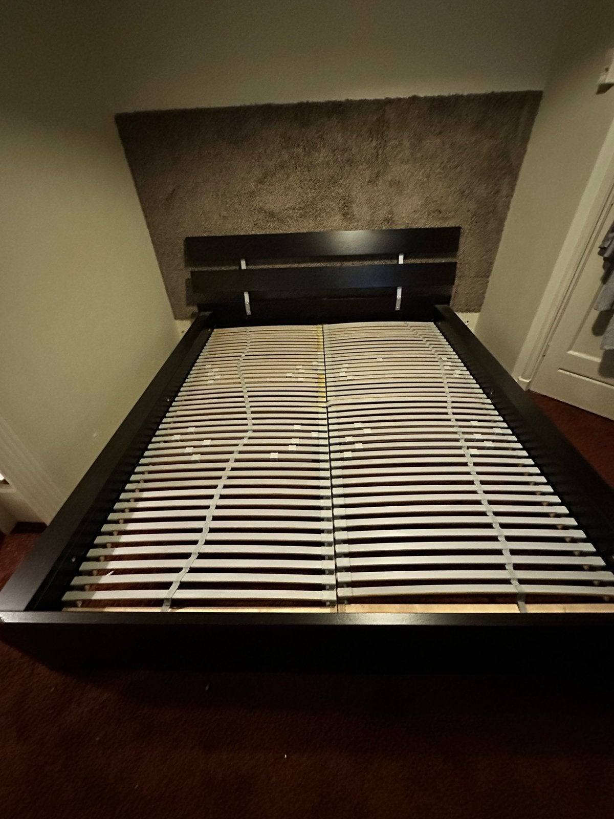 Ikea bedombouw 160 x 200 cm, Ophalen, Strak, Zwart, Tweepersoons