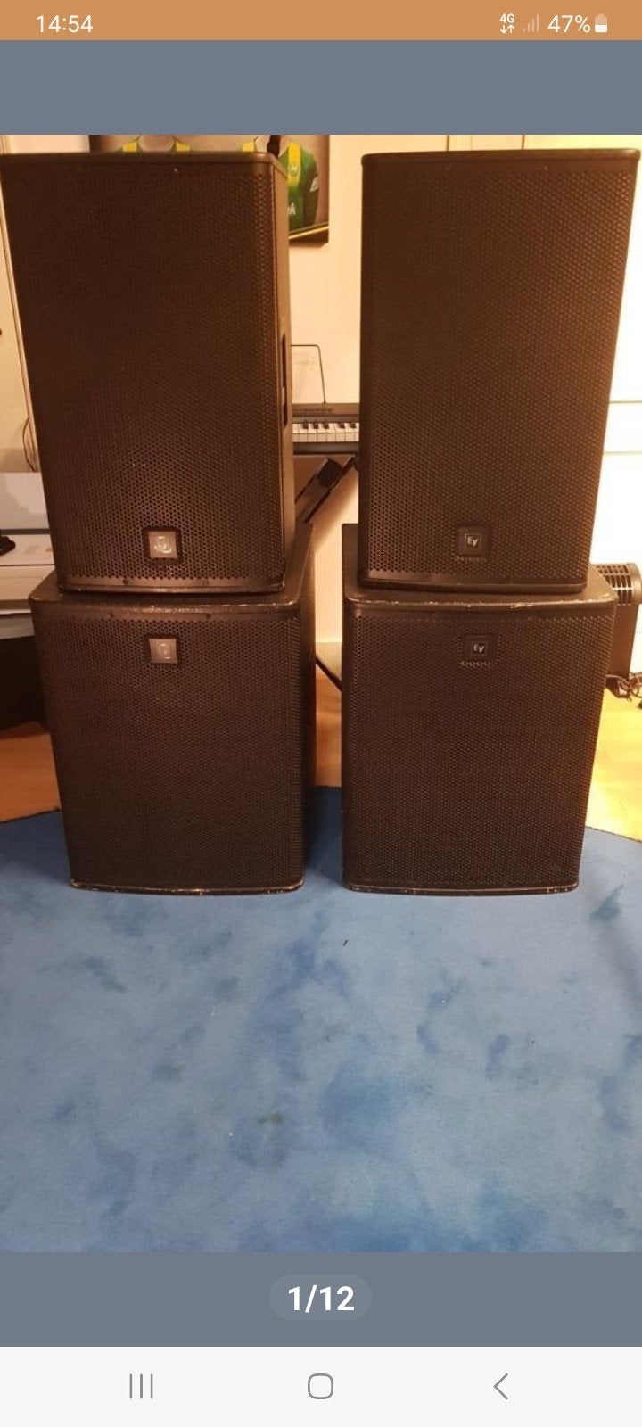 Complete Electro Voice ELX PA-set met versterker rack, Ophalen, Gebruikt