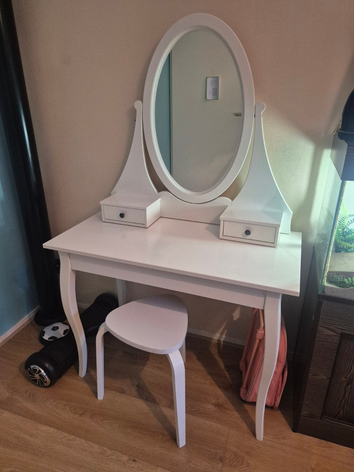 IKEA Kaptafel/make-uptafel Hemnes met kruk, Ophalen, Gebruikt, 50 tot 100 cm, Minder dan 100 cm