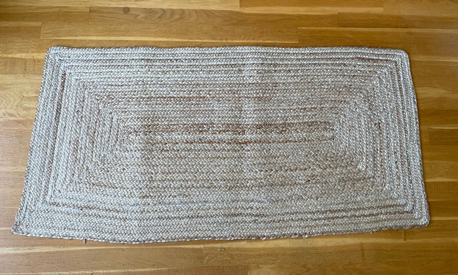 Jute vloerkleed 70x140cm rechthoekig, Ophalen, Gebruikt, 100 tot 150 cm, Bruin