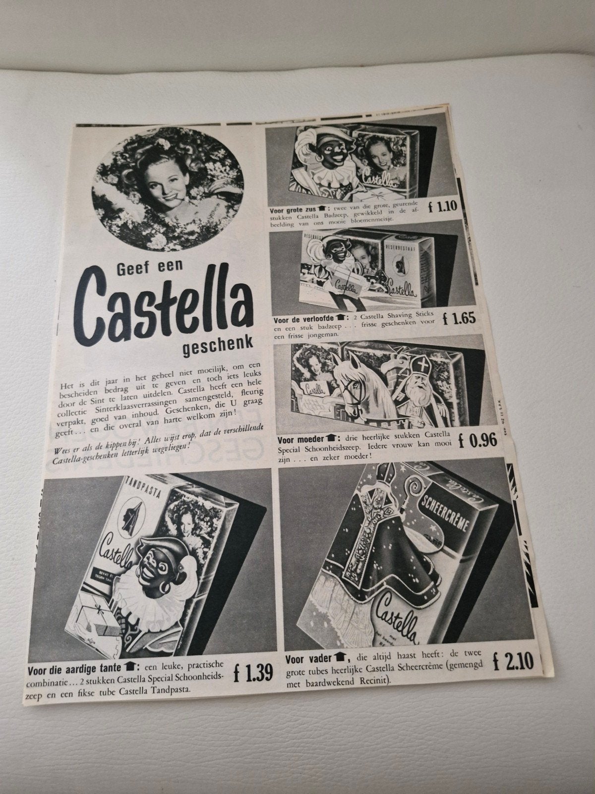 Vintage Castella Advertentie (ca. 32 x 24 cm), Verzamelen, Ophalen of Verzenden, Gebruikt