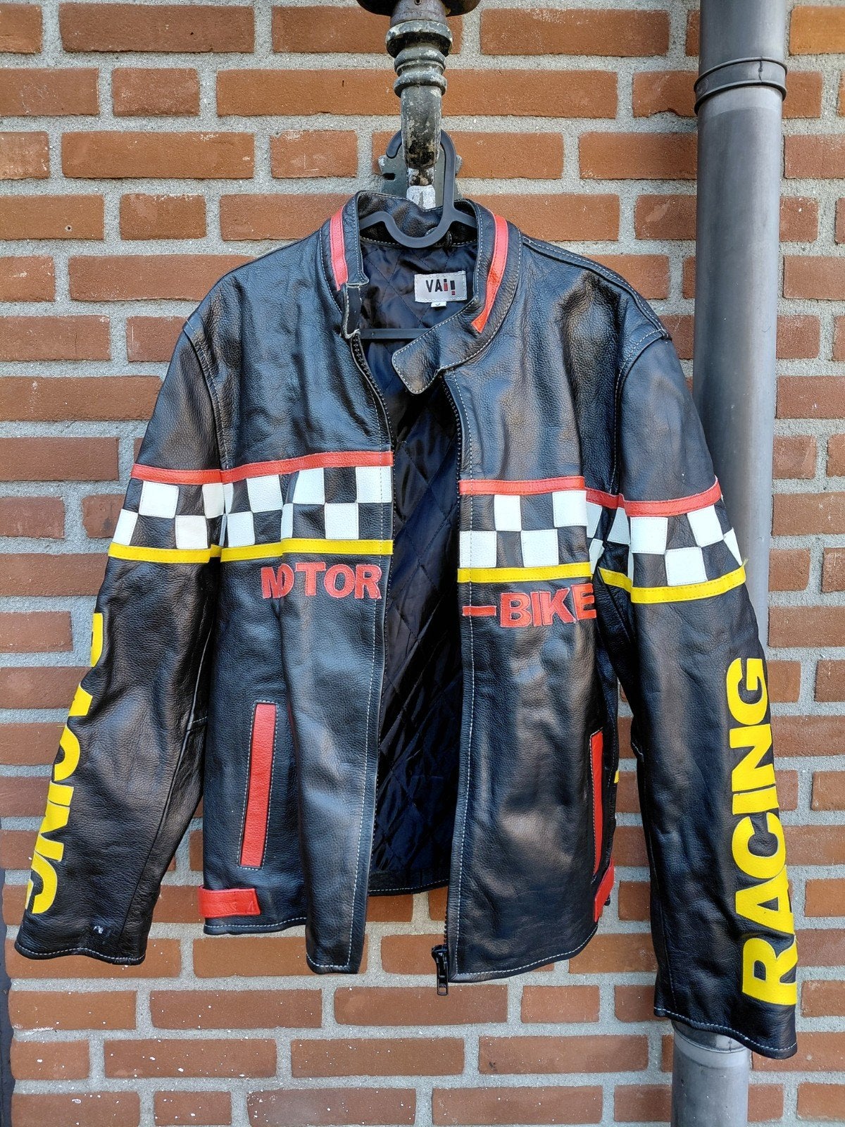 Vintage leren motorjack S, Heren, VAB, Jas | leer, Ophalen of Verzenden