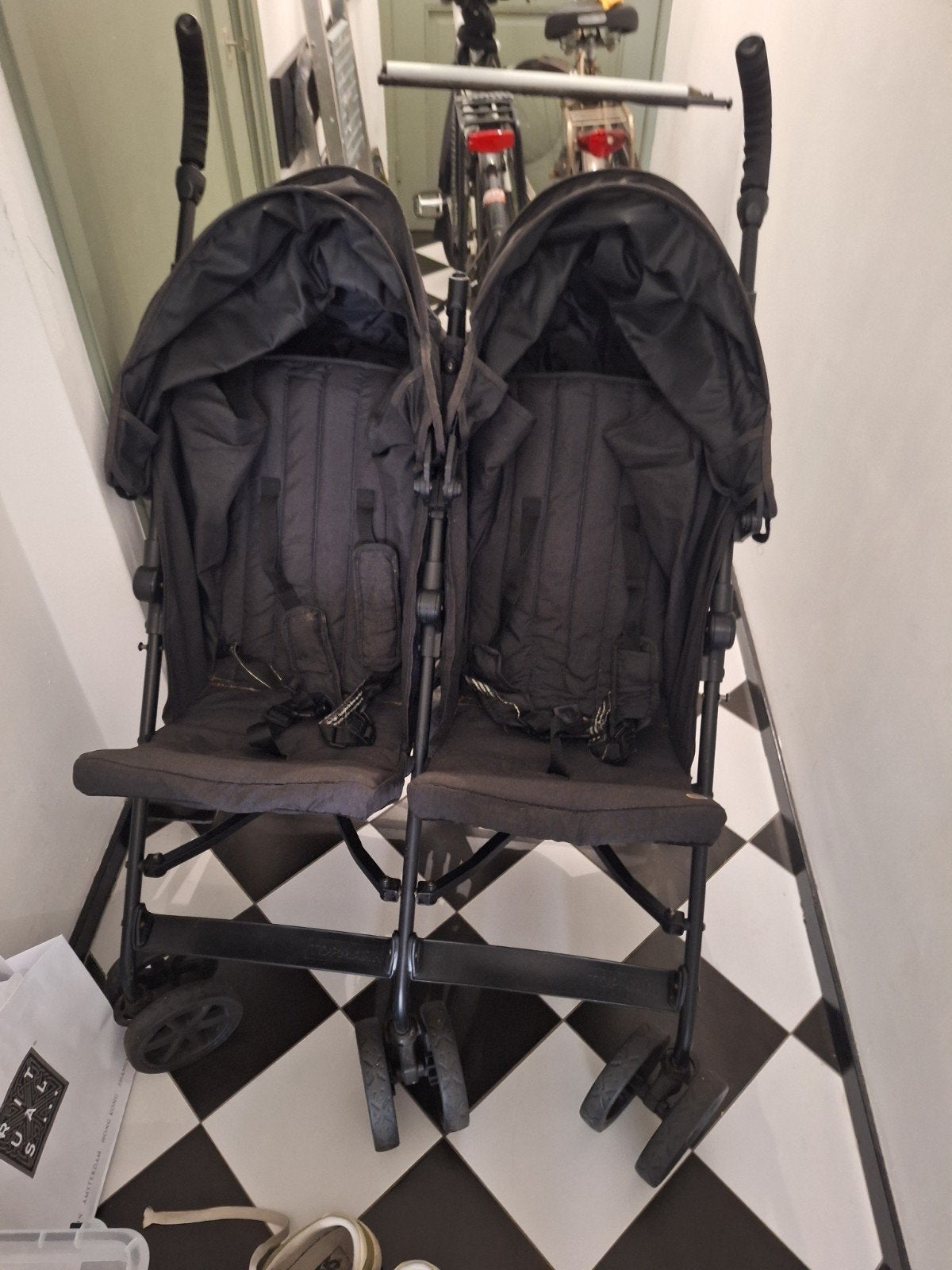 Topmark opvouwbare tweeling buggy - goede staat, Ophalen