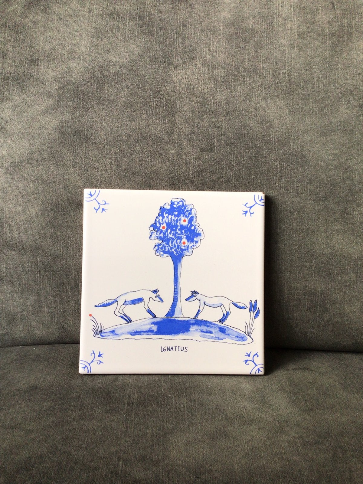 “Delftsblauwe” tegel Ignatius, Antiek en Kunst, Ophalen