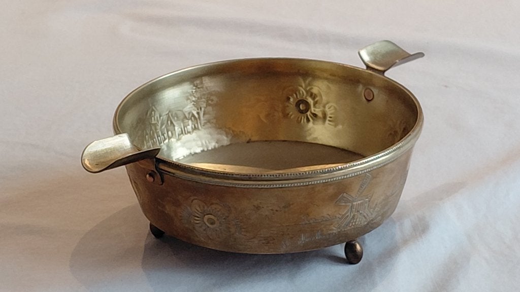 Antieke koperen asbak 'Friesche Koper Kunst', Antiek en Kunst, Antiek | Koper en Brons, Ophalen of Verzenden, Koper