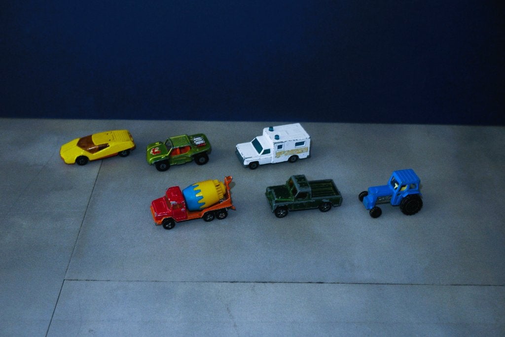 oude auto  6 x lesney matchbox majorette corgi juniors div., Ophalen of Verzenden, Gebruikt
