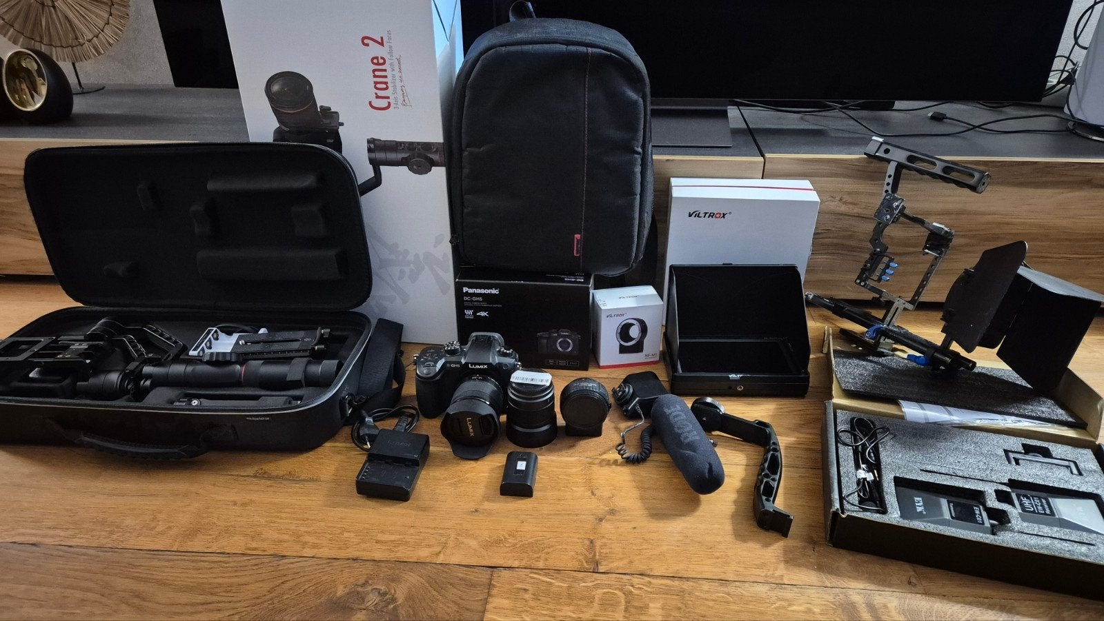 Complete professionele videografet-set (Panasonic GH5, lenze, Ophalen, Zo goed als nieuw