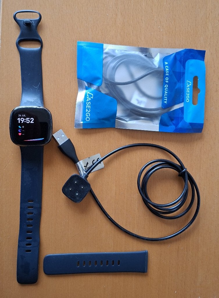 fitbit Sense horloge, Gebruikt, Zwart, Ophalen of Verzenden, Inmiddels Google