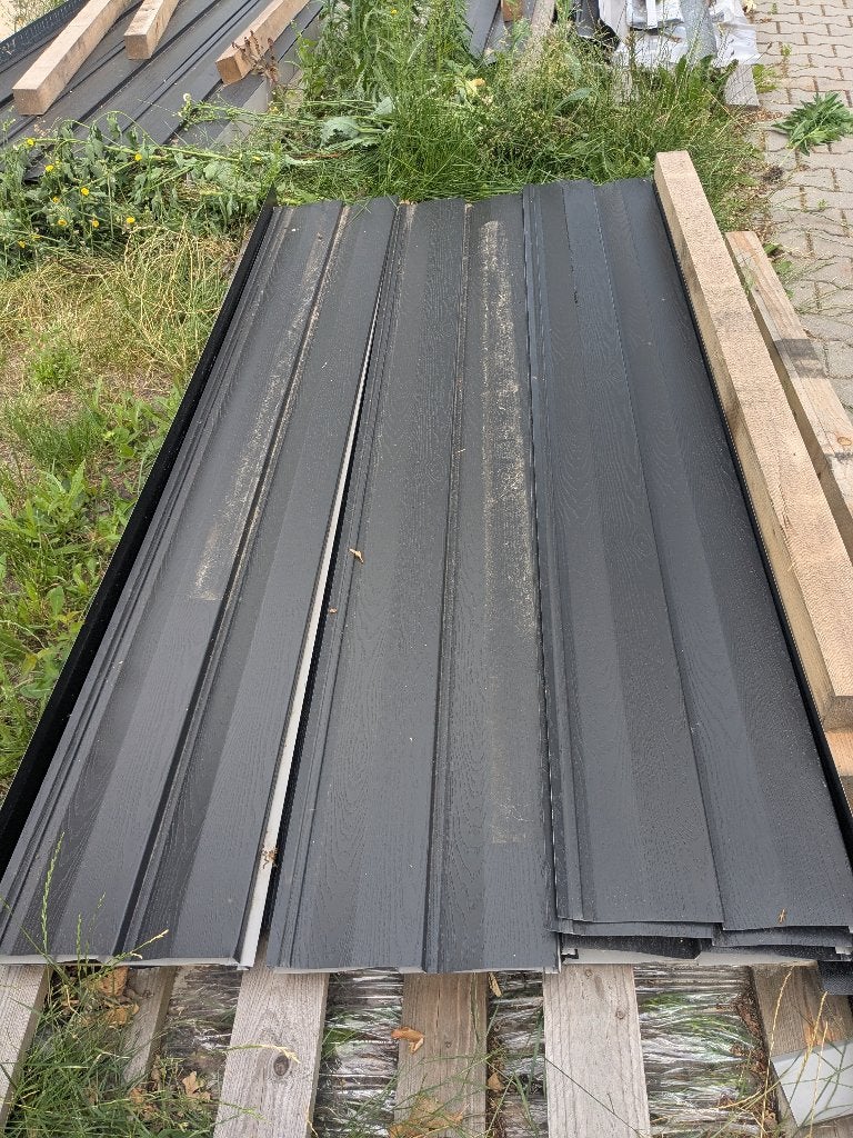 Potdekselplaten houtnerf matzwart, Doe-het-zelf en Verbouw, Platen en Panelen, Ophalen, Zo goed als nieuw, Overige materialen