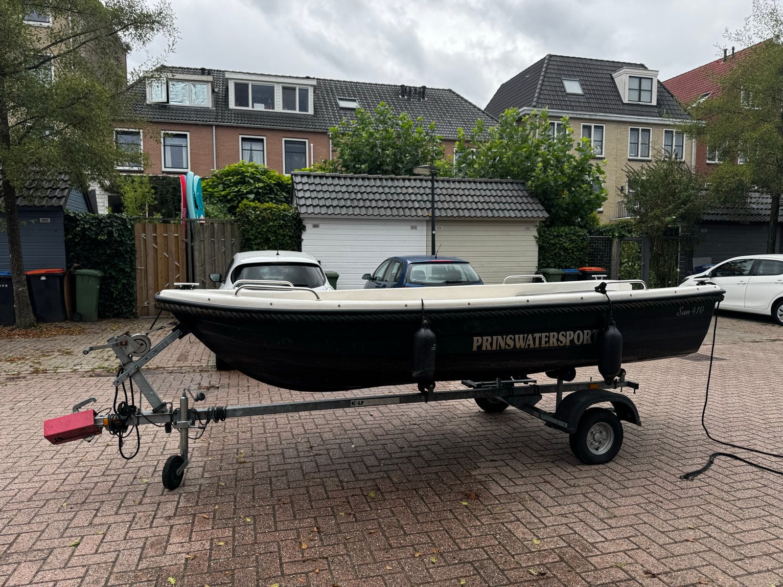 Remus 390 sloep met trailer en elektromotor, Consoleboot, Gebruikt, Elektrisch, Polyester