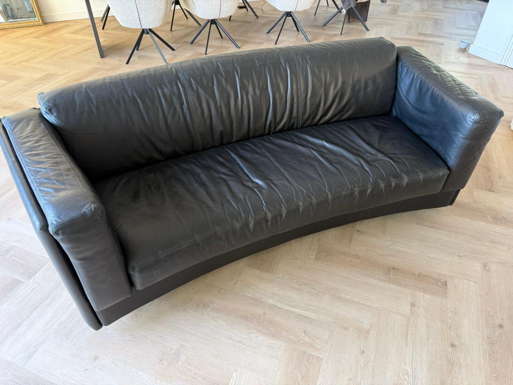 Lederen bank, Ophalen, Gebruikt, 150 tot 200 cm, Driepersoons