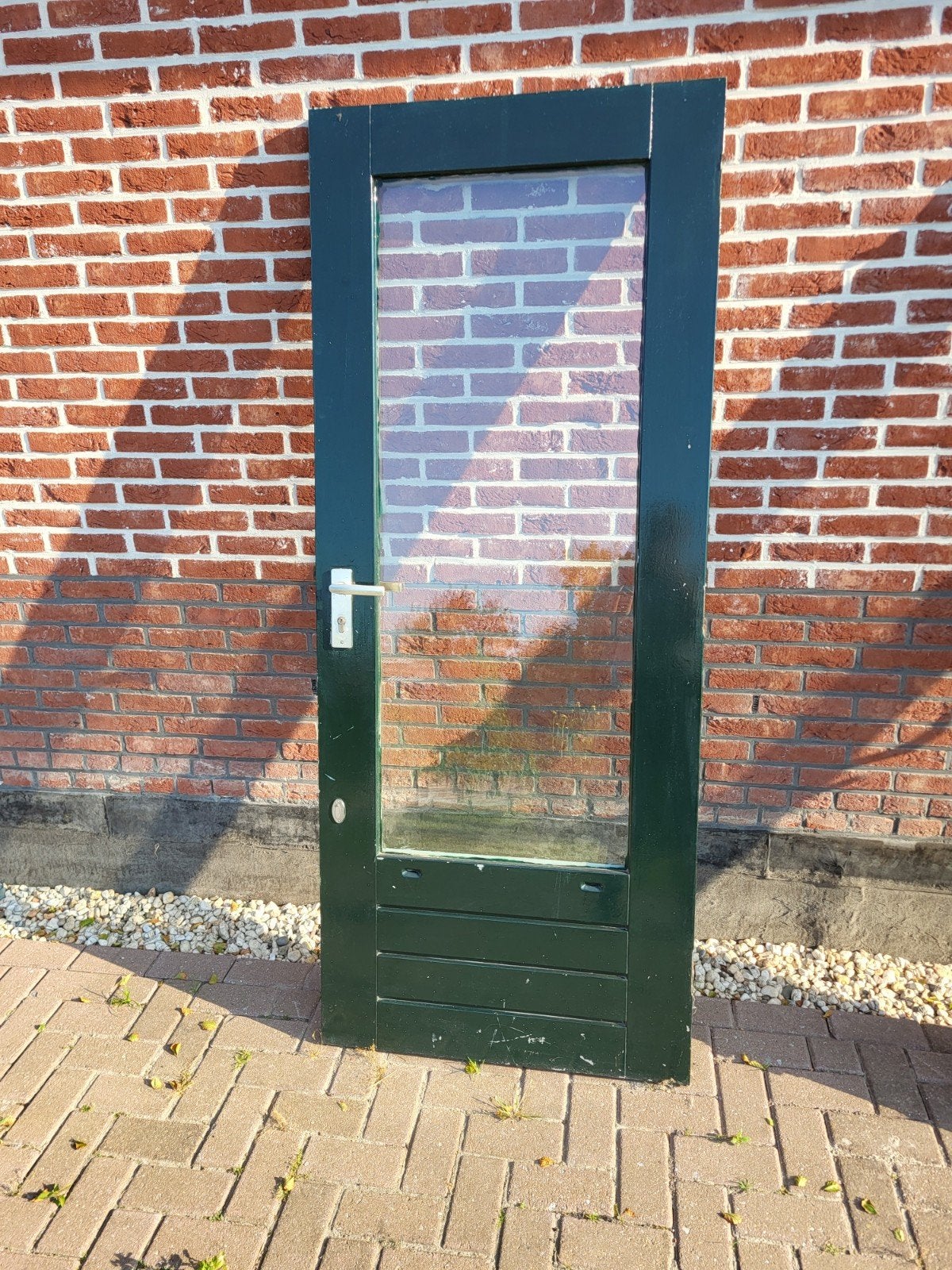 buitendeur - Groen/Wit 82 x 202, Ophalen, Gebruikt, 80 tot 100 cm, Buitendeur