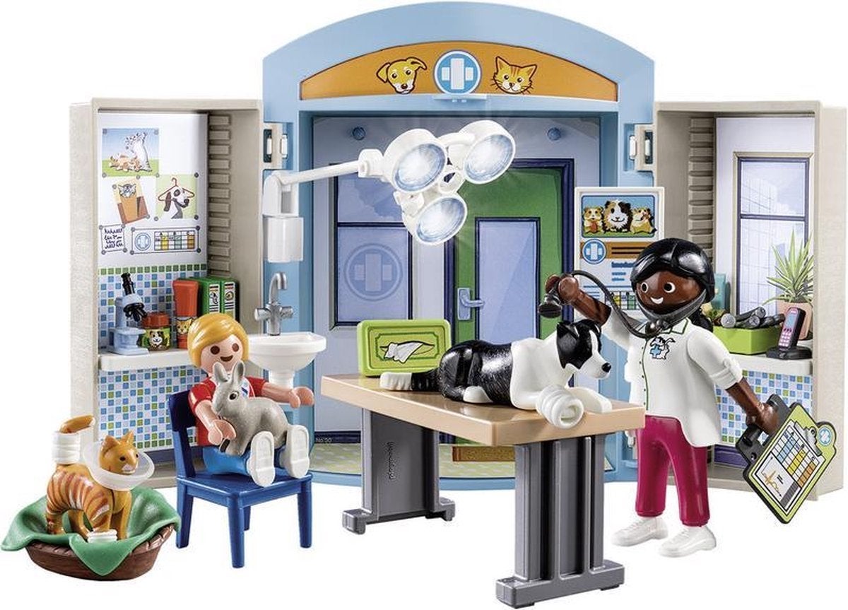Playmobil Dierenkliniek met Dierenarts en Dieren, Ophalen of Verzenden, Zo goed als nieuw, Jongen of Meisje