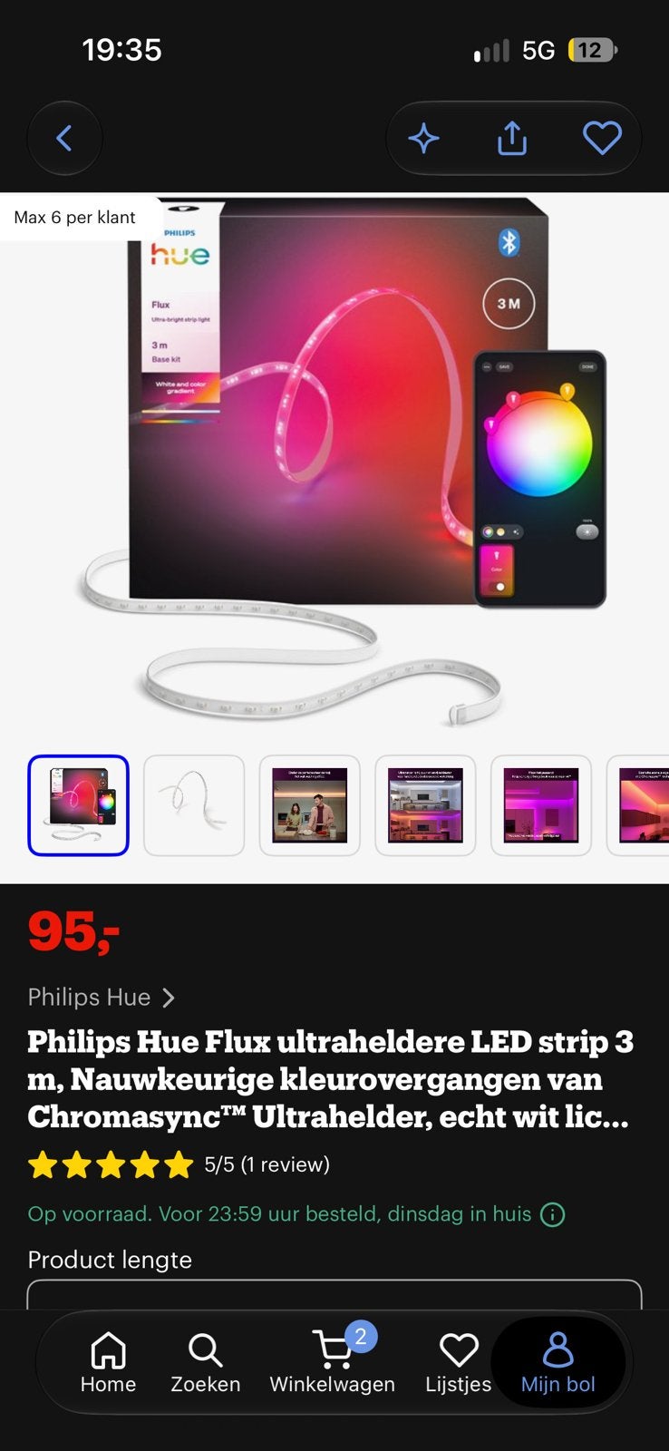 Philips Hue Flux ultraheldere LED strip 3- Smart LED Strip, Huis en Inrichting, Led-lamp, Nieuw, Bedienbaar via app, Meerkleurig